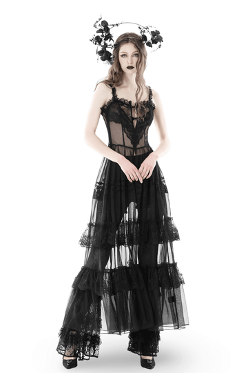 Mysterious and Romantic Lace Dress with Victorian Flair